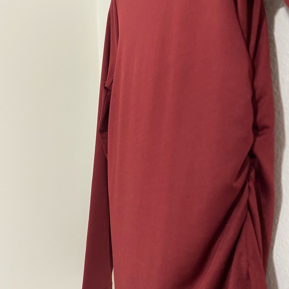 Elegant Long Sleeve Top - Rich Burgundy - Picture 4 of 7